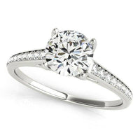 14k White Gold Diamond Engagement Ring With Cathedral Design (1 1/3 cttw) - Forever in Harmony