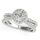 14k White Gold Diamond Engagement Ring with Split Shank Design (1 1/2 cttw) - Forever in Harmony