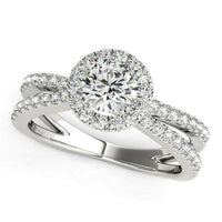 14k White Gold Diamond Engagement Ring with Split Shank Design (1 1/2 cttw) - Forever in Harmony