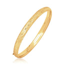 14k Yellow Gold Diamond Cut Design Dome Motif Childrens Bangle (5.50 mm) | - Forever in Harmony