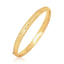 14k Yellow Gold Diamond Cut Design Dome Motif Childrens Bangle (5.50 mm) | 5.5'' - Forever in Harmony