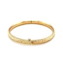 14k Yellow Gold Diamond Cut Design Dome Motif Childrens Bangle (5.50 mm) | 5.5'' - Forever in Harmony