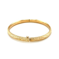 14k Yellow Gold Diamond Cut Design Dome Motif Childrens Bangle (5.50 mm) | 5.5'' - Forever in Harmony