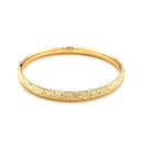 14k Yellow Gold Diamond Cut Design Dome Motif Childrens Bangle (5.50 mm) | 5.5'' - Forever in Harmony