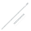 Rhodium Plated 3.7mm Sterling Silver Curb Style Chain (3.70 mm) - Forever in Harmony