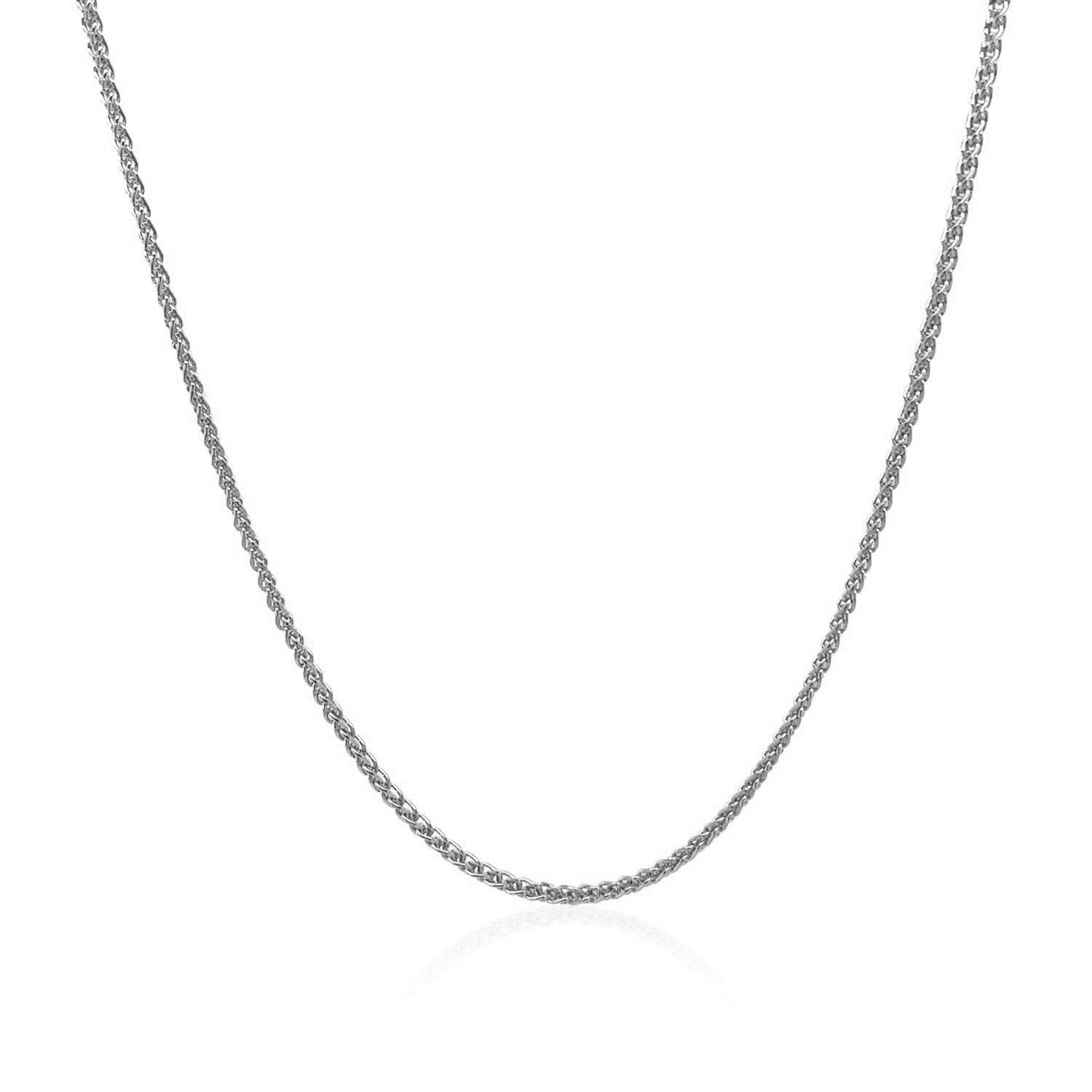 18k White Gold Round Wheat Chain (1.20 mm) | 16 - Forever in Harmony