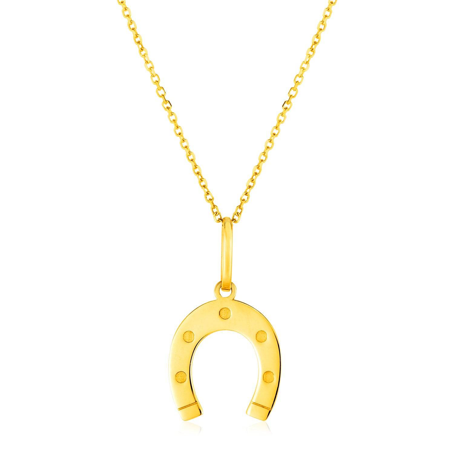 14K Yellow Gold Necklace with Horseshoe - Forever in Harmony