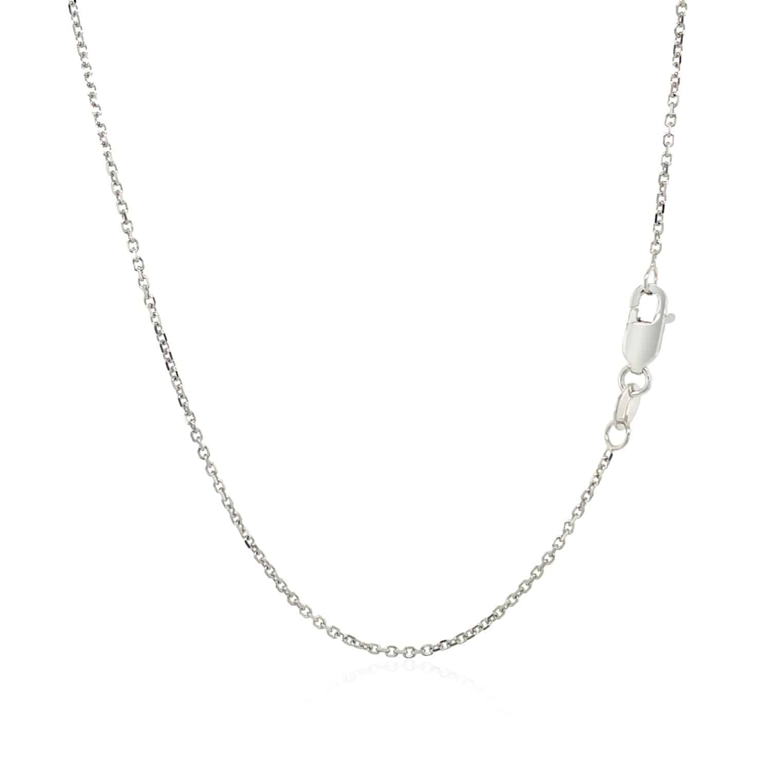 14k White Gold Diamond Cut Cable Link Chain (1.10 mm) - Forever in Harmony