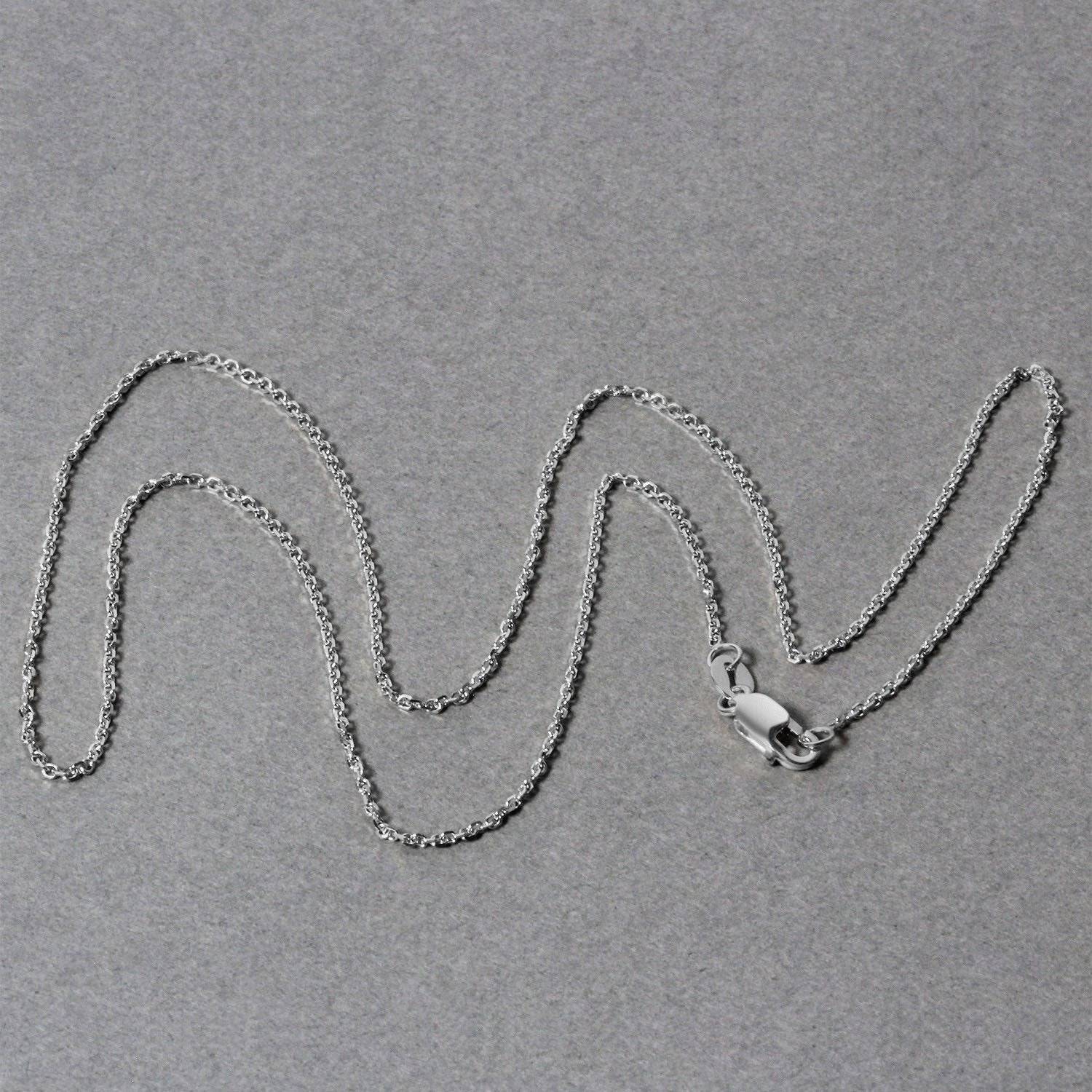 14k White Gold Diamond Cut Cable Link Chain (1.10 mm) - Forever in Harmony