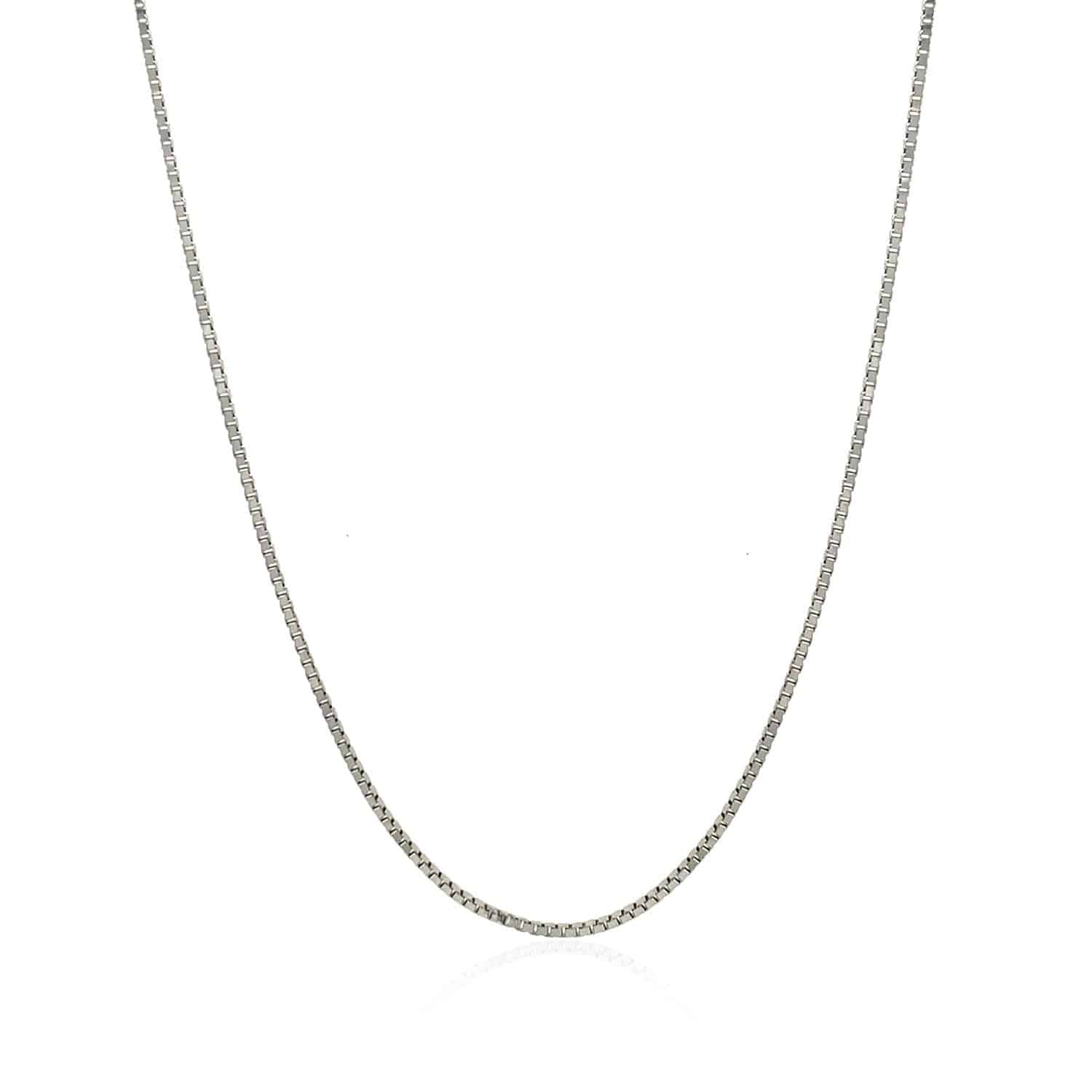 18k White Gold Classic Box Chain (0.85 mm) - Forever in Harmony