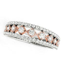 14k White And Rose Gold Diamond Band (3/8 cttw) - Forever in Harmony