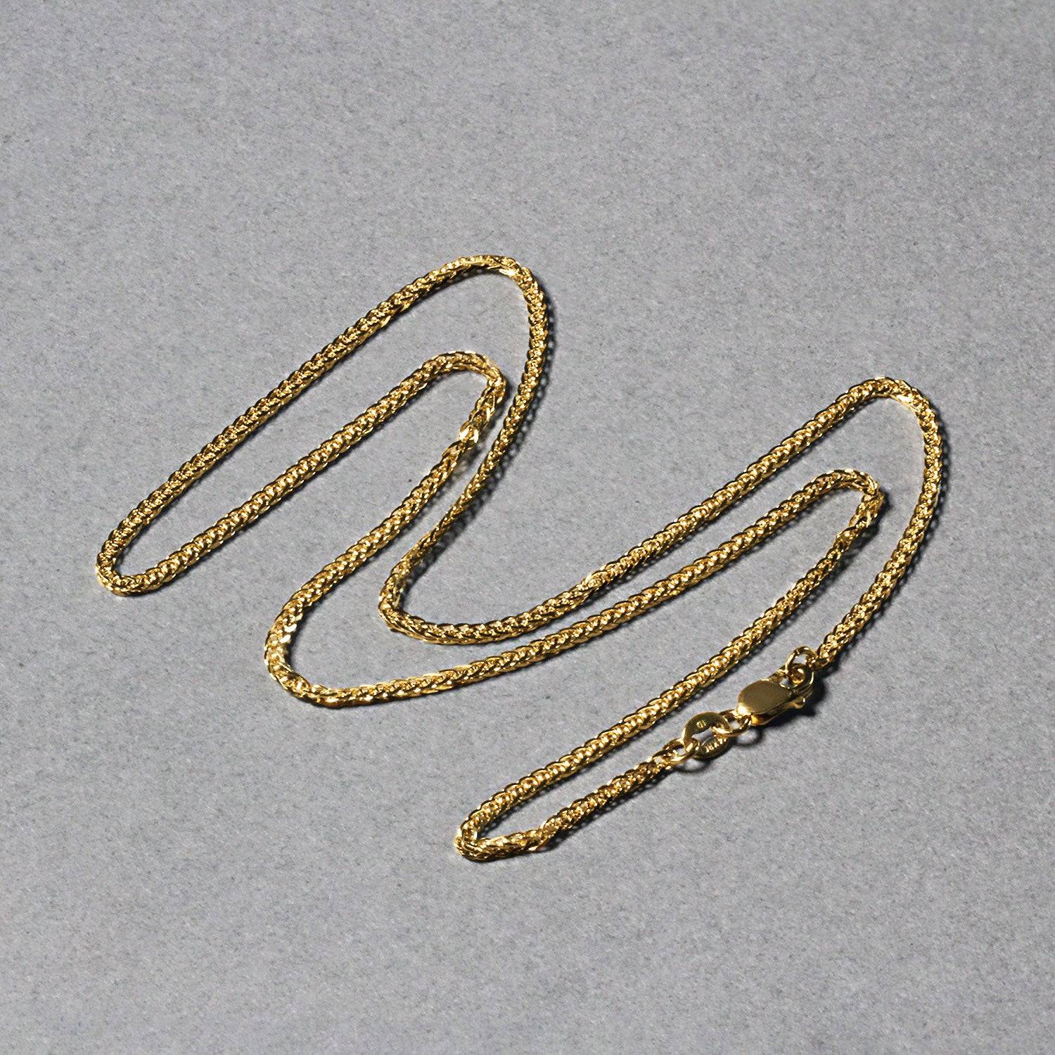 14k Yellow Gold Square Wheat Chain (1.80 mm) | 16'' - Forever in Harmony