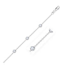 14k White Gold Anklet with Round White Cubic Zirconia - Forever in Harmony