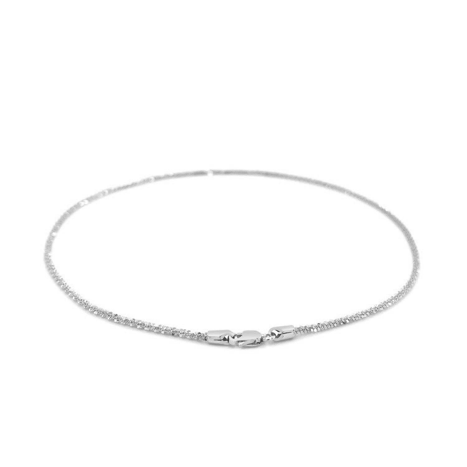 14k White Gold Sparkle Anklet 1.5mm | - Forever in Harmony