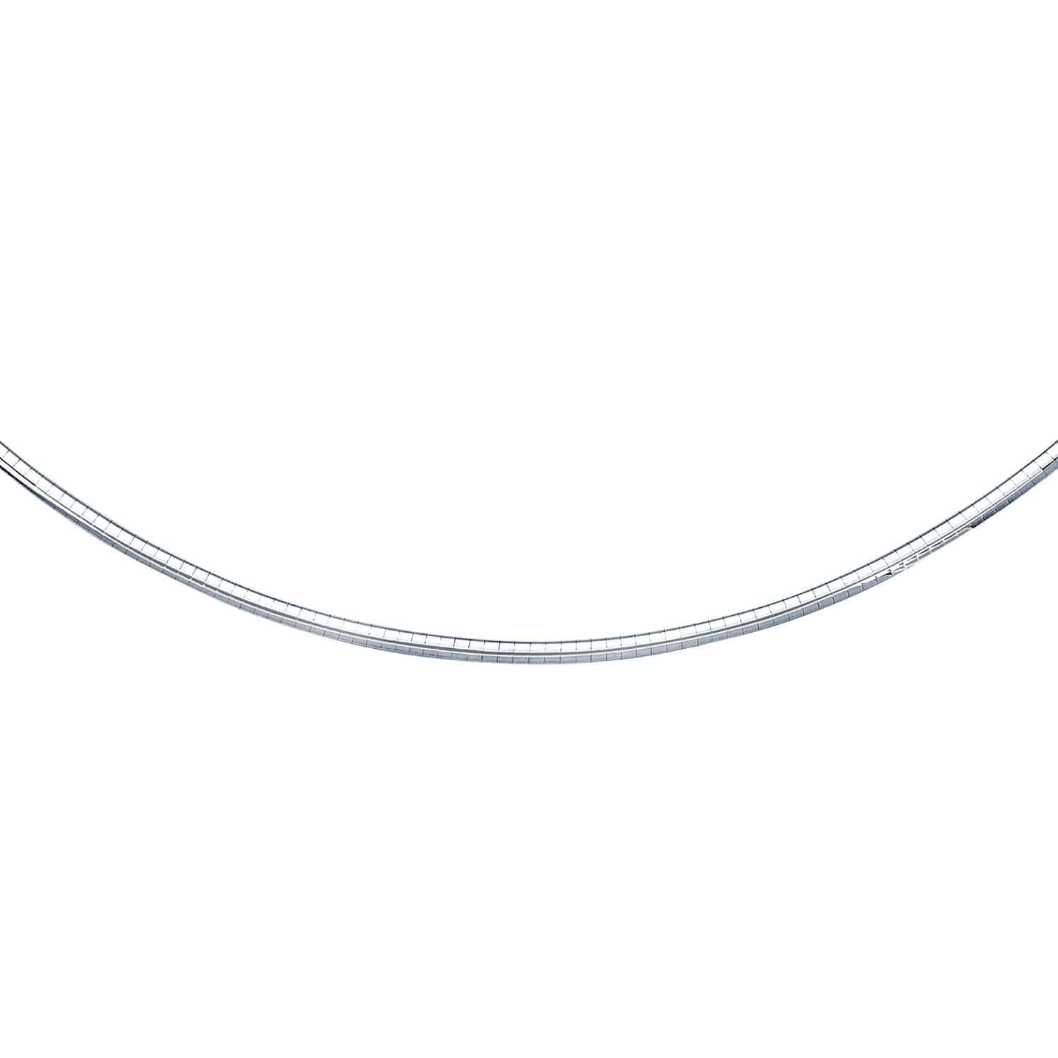 14k White Gold Chain in a Classic Omega (3.00 mm) - Forever in Harmony