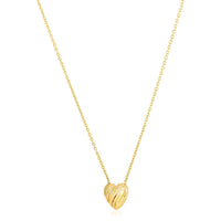 14k Yellow Gold High Polish Scribbles Heart Necklace - Forever in Harmony