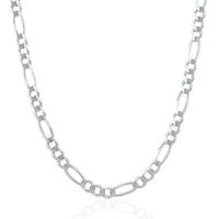 14k White Gold Solid Figaro Chain (6.00 mm) | - Forever in Harmony