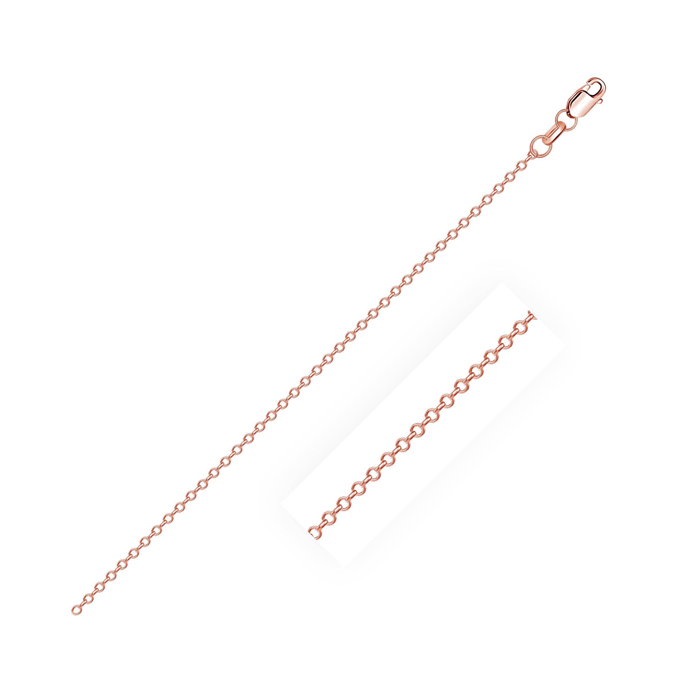 Diamond Cut Cable Link Chain in Rose Gold (0.87 mm) | 16'' - Forever in Harmony