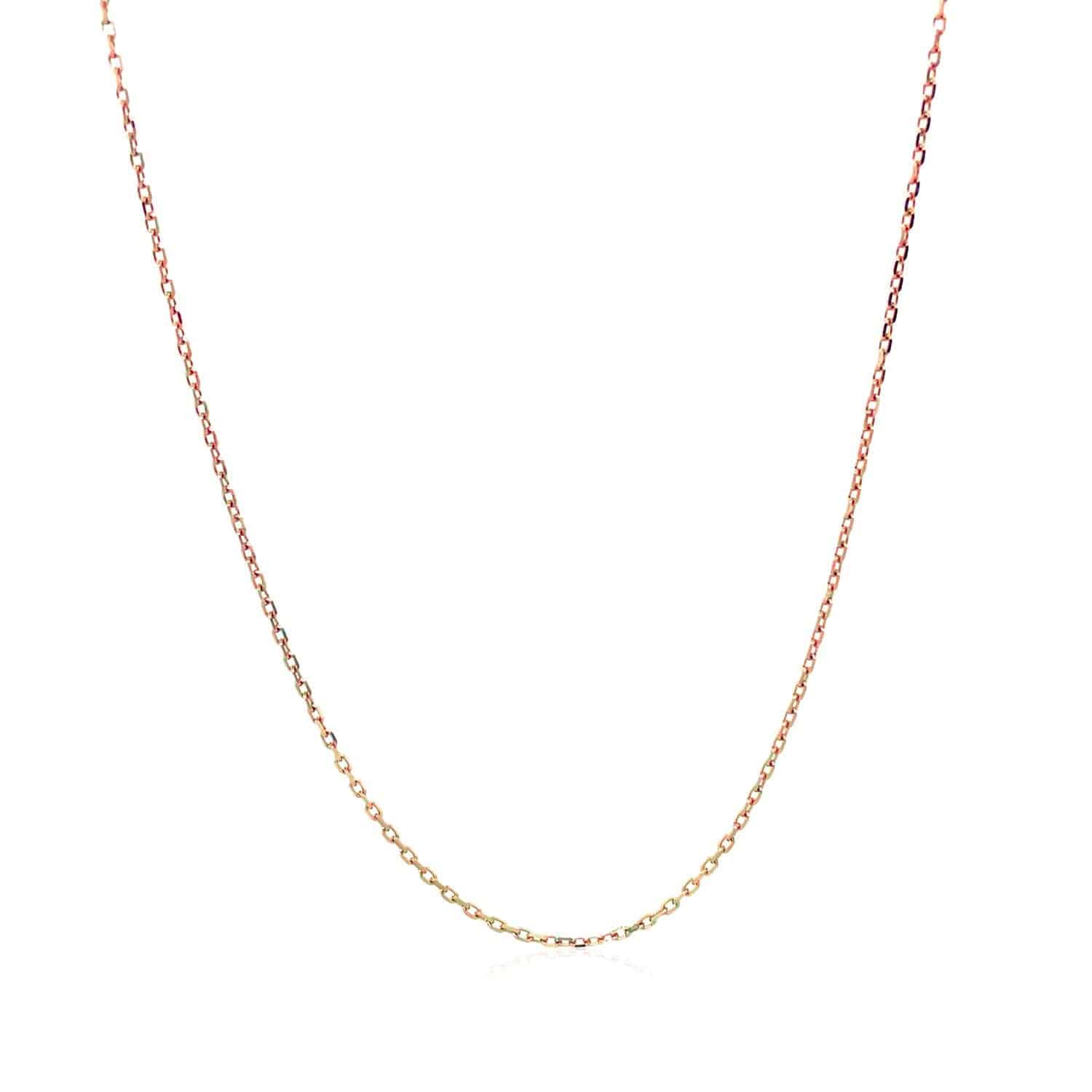 Diamond Cut Cable Link Chain in Rose Gold (0.87 mm) | 16''