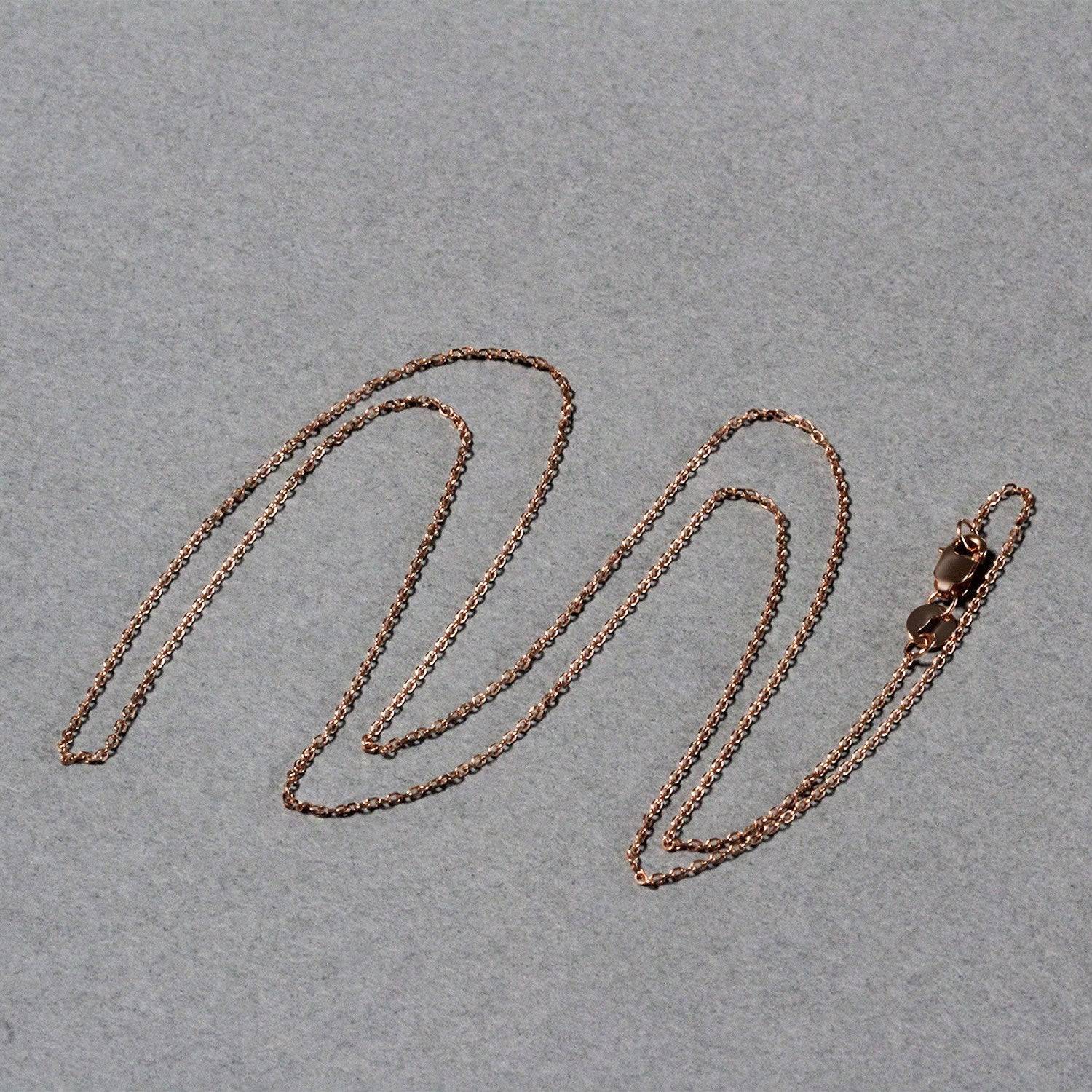 Diamond Cut Cable Link Chain in Rose Gold (0.87 mm) | 16'' - Forever in Harmony