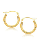 10k Yellow Gold Fancy Hoop Earrings - Forever in Harmony