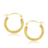 10k Yellow Gold Fancy Hoop Earrings - Forever in Harmony