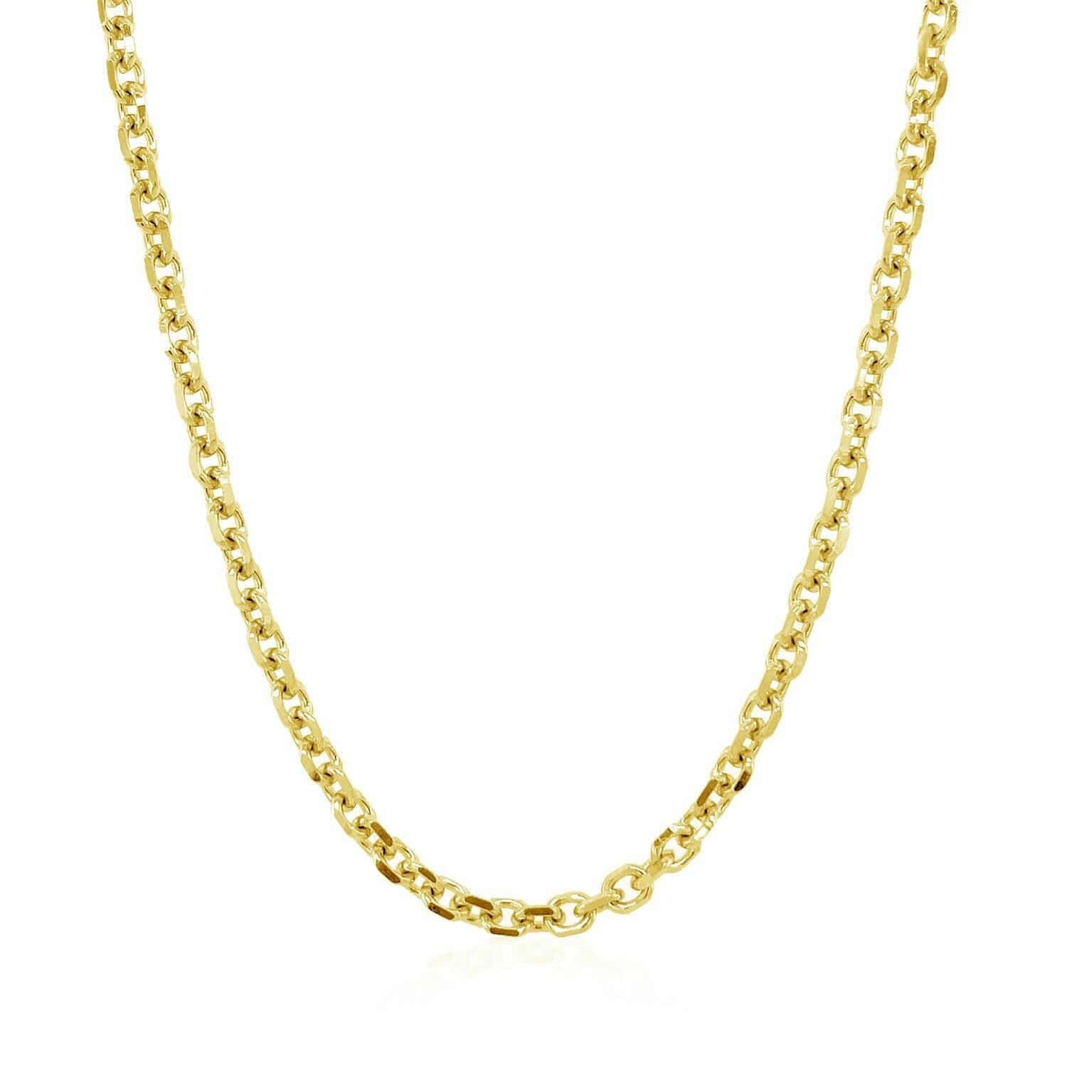 14k Yellow Gold Diamond Cut Cable Link Chain (3.0 mm) | - Forever in Harmony