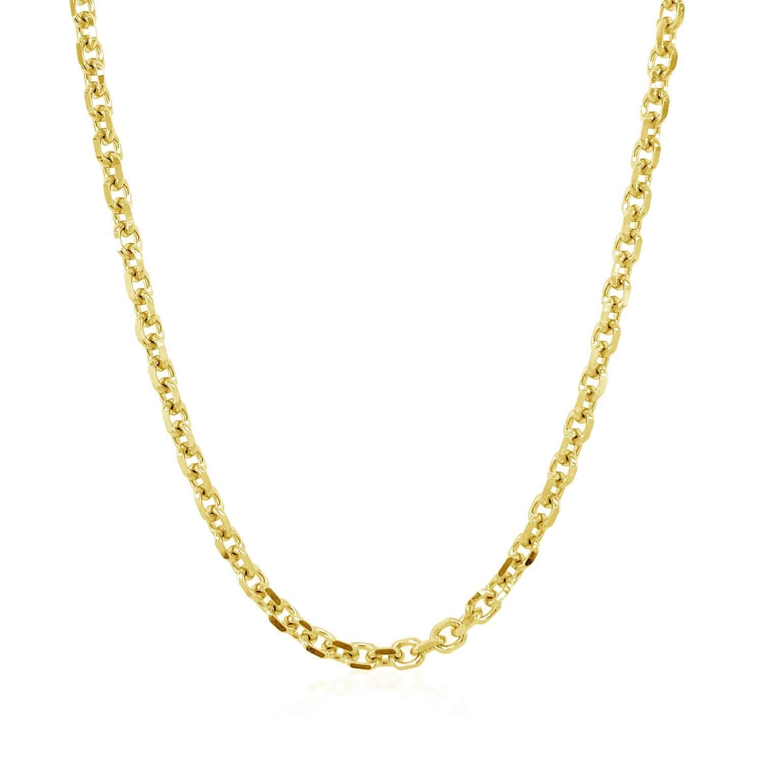 14k Yellow Gold Diamond Cut Cable Link Chain (3.0 mm) | 18'' - Forever in Harmony