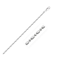 14k White Gold Diamond-Cut Alternating Bead Chain (1.30 mm) - Forever in Harmony