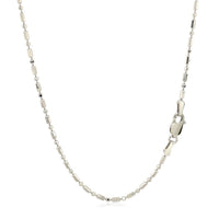 14k White Gold Diamond-Cut Alternating Bead Chain (1.30 mm) - Forever in Harmony