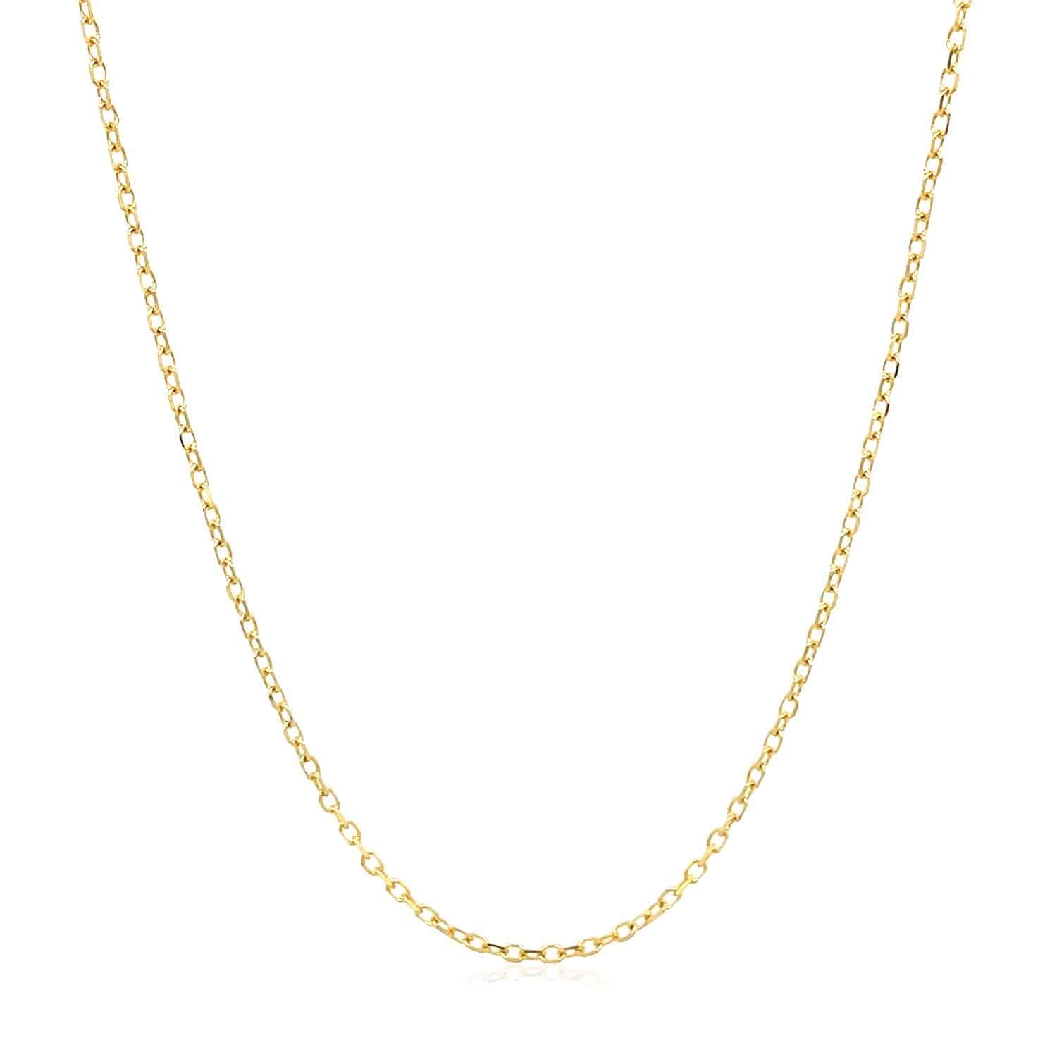 14k Yellow Gold Faceted Cable Link Chain (1.2 mm) - Forever in Harmony