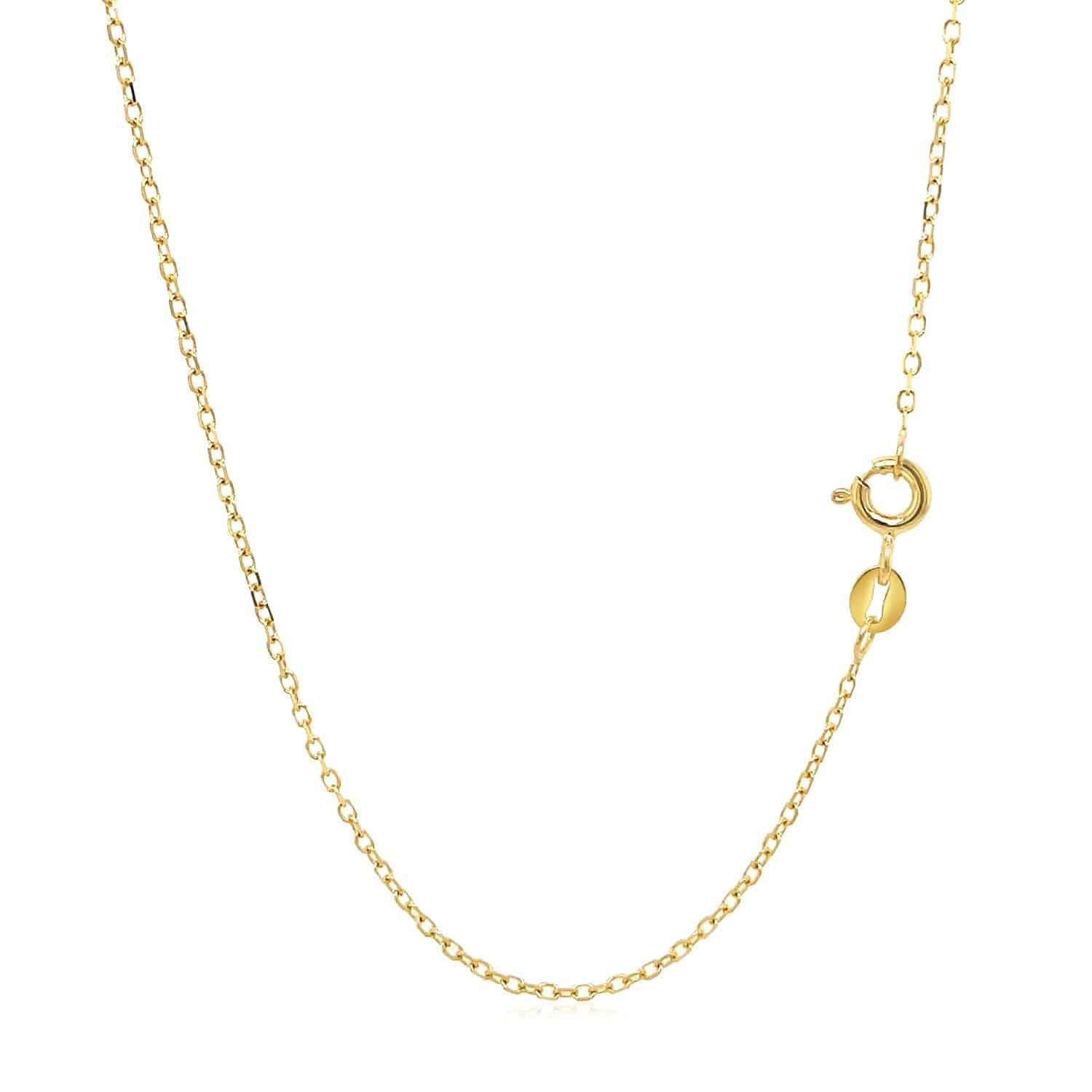 14k Yellow Gold Faceted Cable Link Chain (1.2 mm) - Forever in Harmony