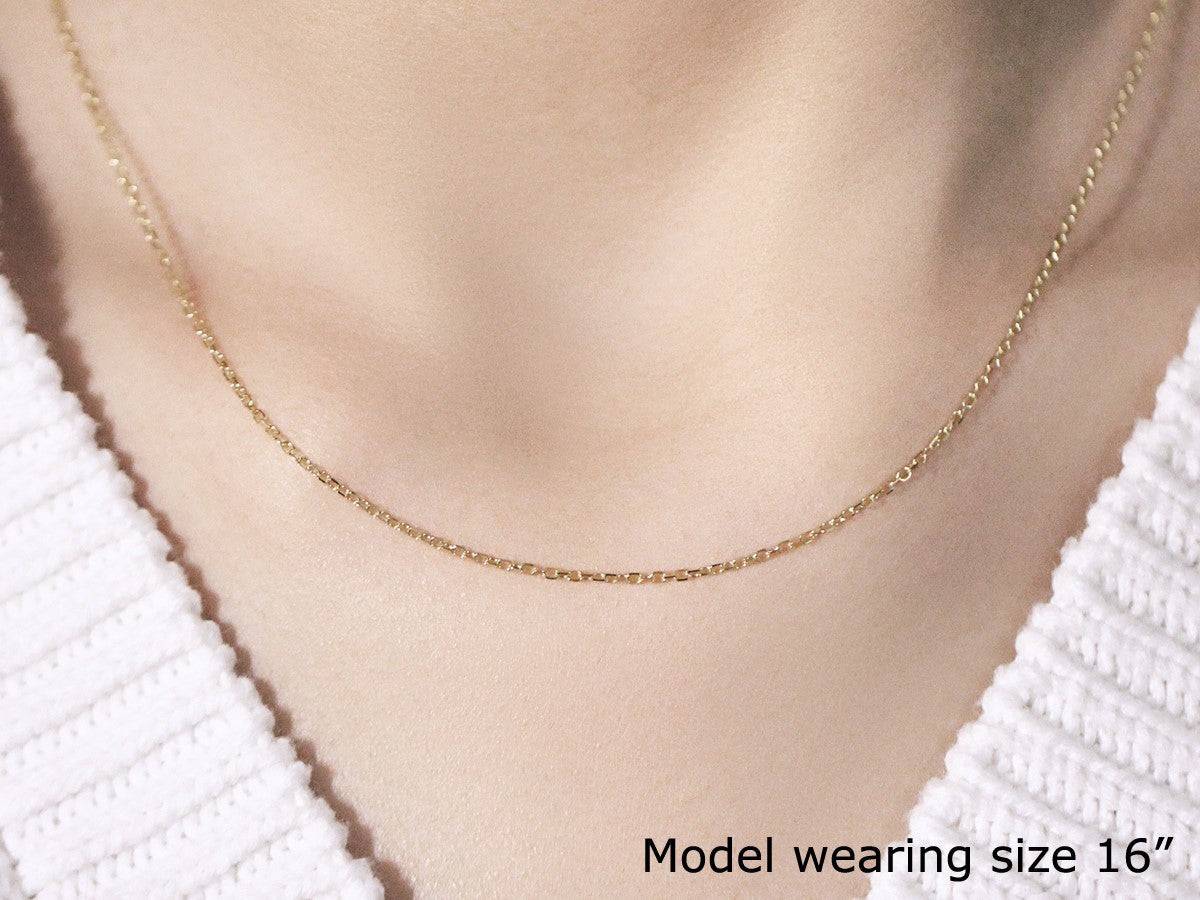 14k Yellow Gold Faceted Cable Link Chain (1.2 mm) - Forever in Harmony