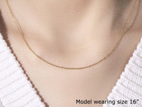 14k Yellow Gold Faceted Cable Link Chain (1.2 mm) - Forever in Harmony