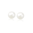 14k Yellow Gold Freshwater Cultured White Pearl Stud Earrings (8mm) - Forever in Harmony