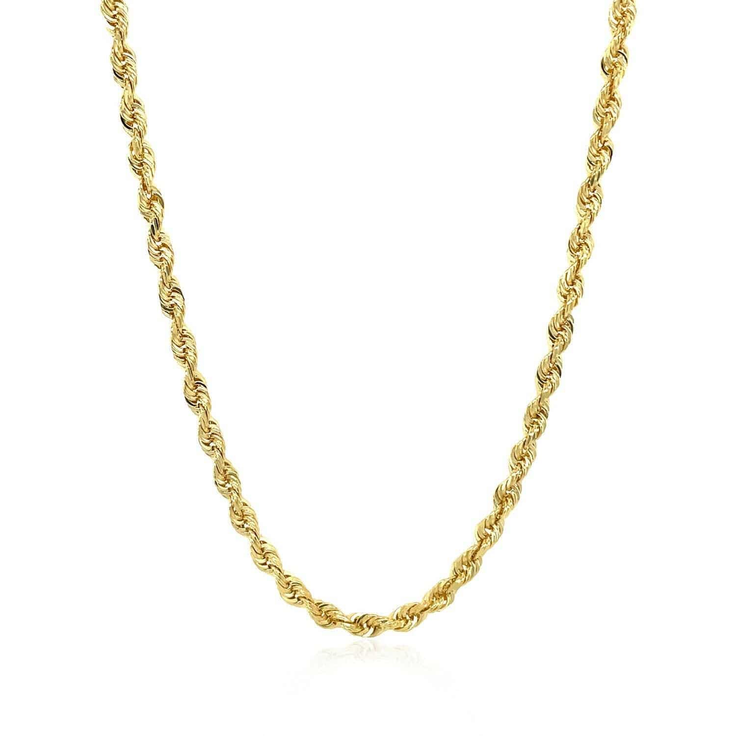 14k Yellow Gold Solid Diamond Cut Rope Chain (3.00 mm) | - Forever in Harmony