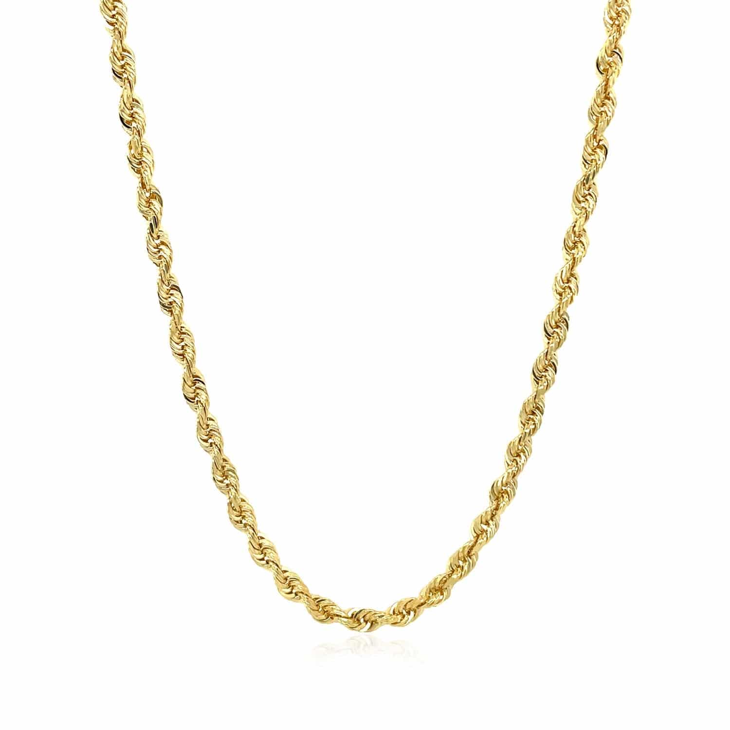 14k Yellow Gold Solid Diamond Cut Rope Chain (3.00 mm) | 16'' - Forever in Harmony