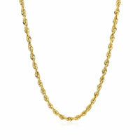 14k Yellow Gold Solid Diamond Cut Rope Chain (3.00 mm) | 16'' - Forever in Harmony