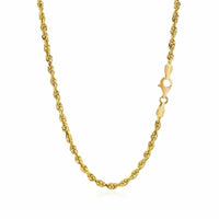 14k Yellow Gold Solid Diamond Cut Rope Chain (3.00 mm) | 16'' - Forever in Harmony