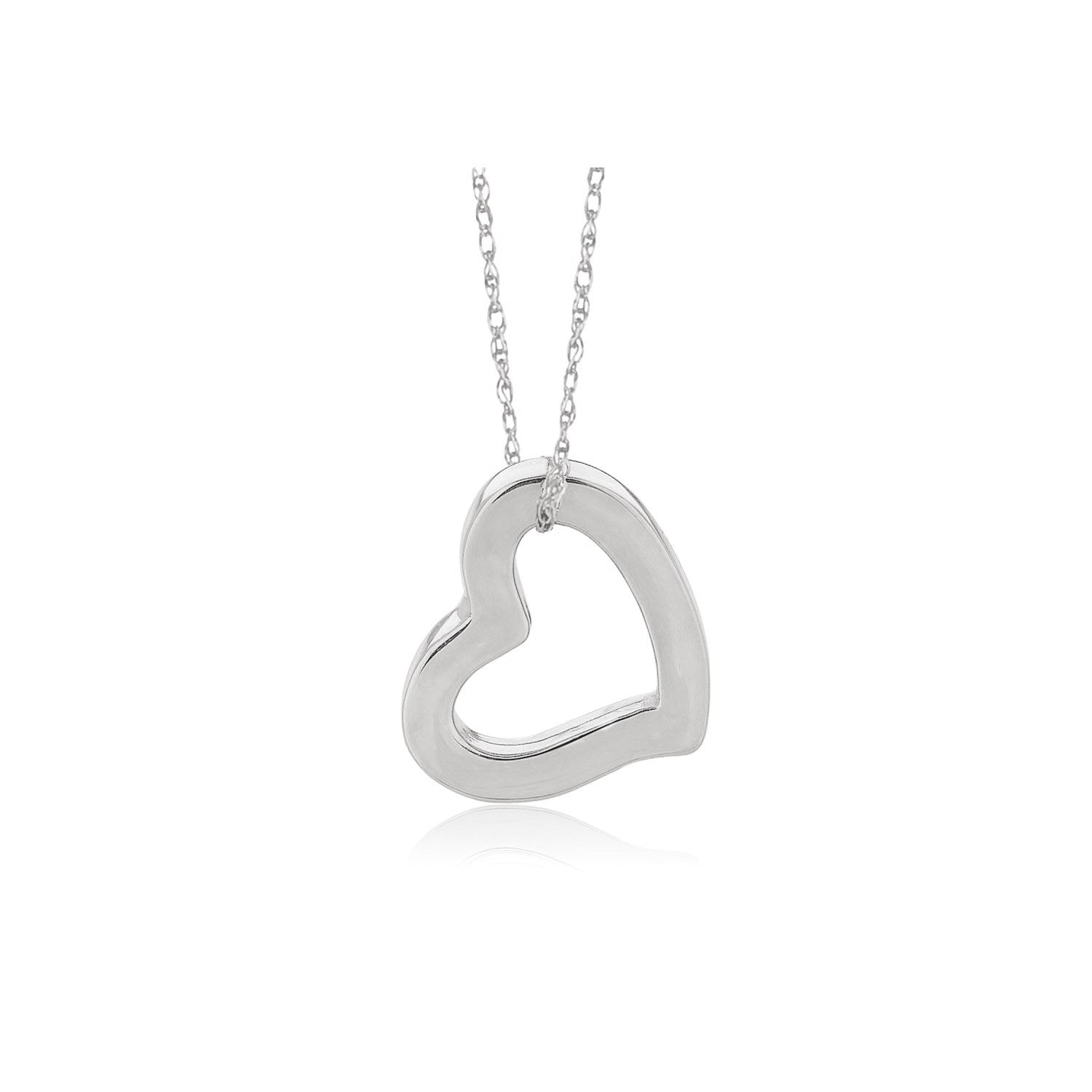 14k White Gold Heart Pendant - Forever in Harmony