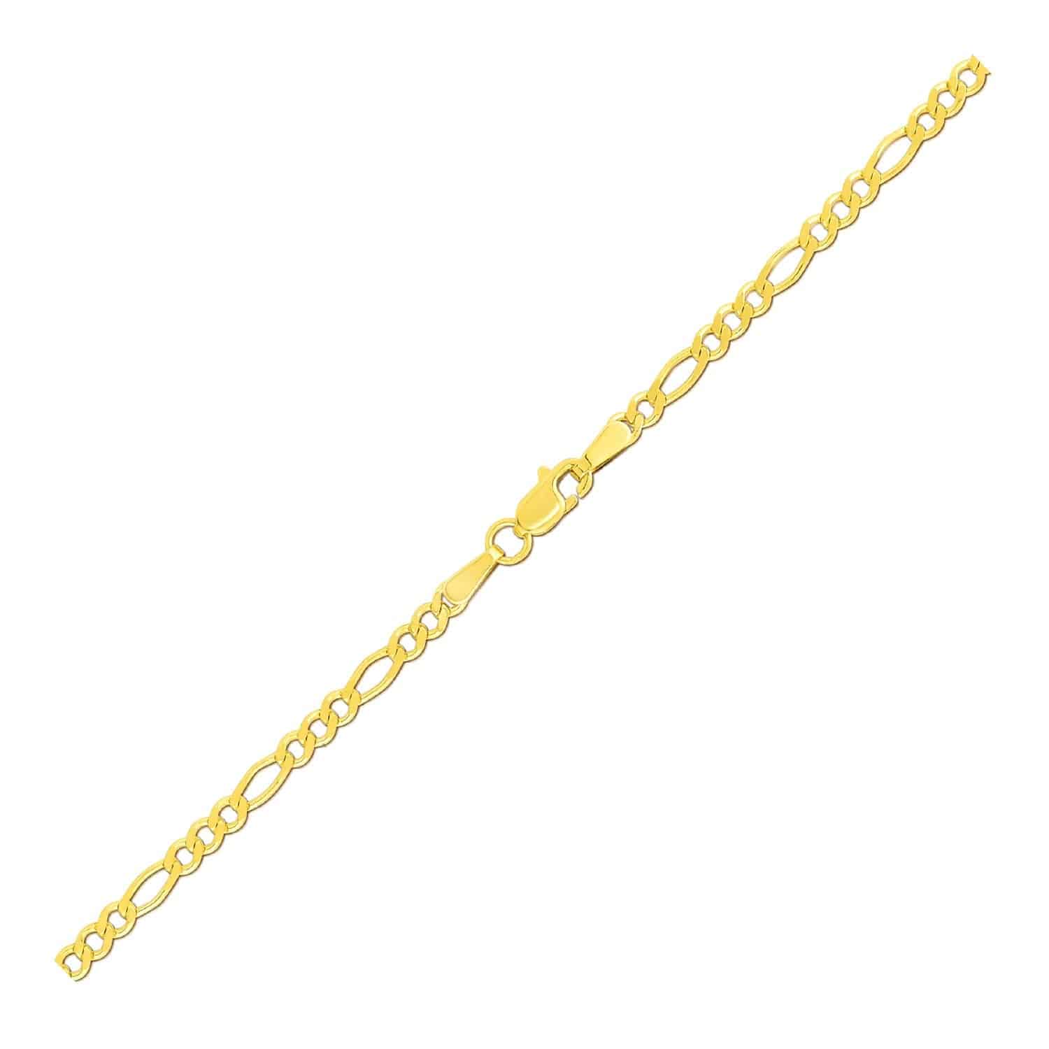 2.8mm 14k Yellow Gold Figaro Anklet - Forever in Harmony