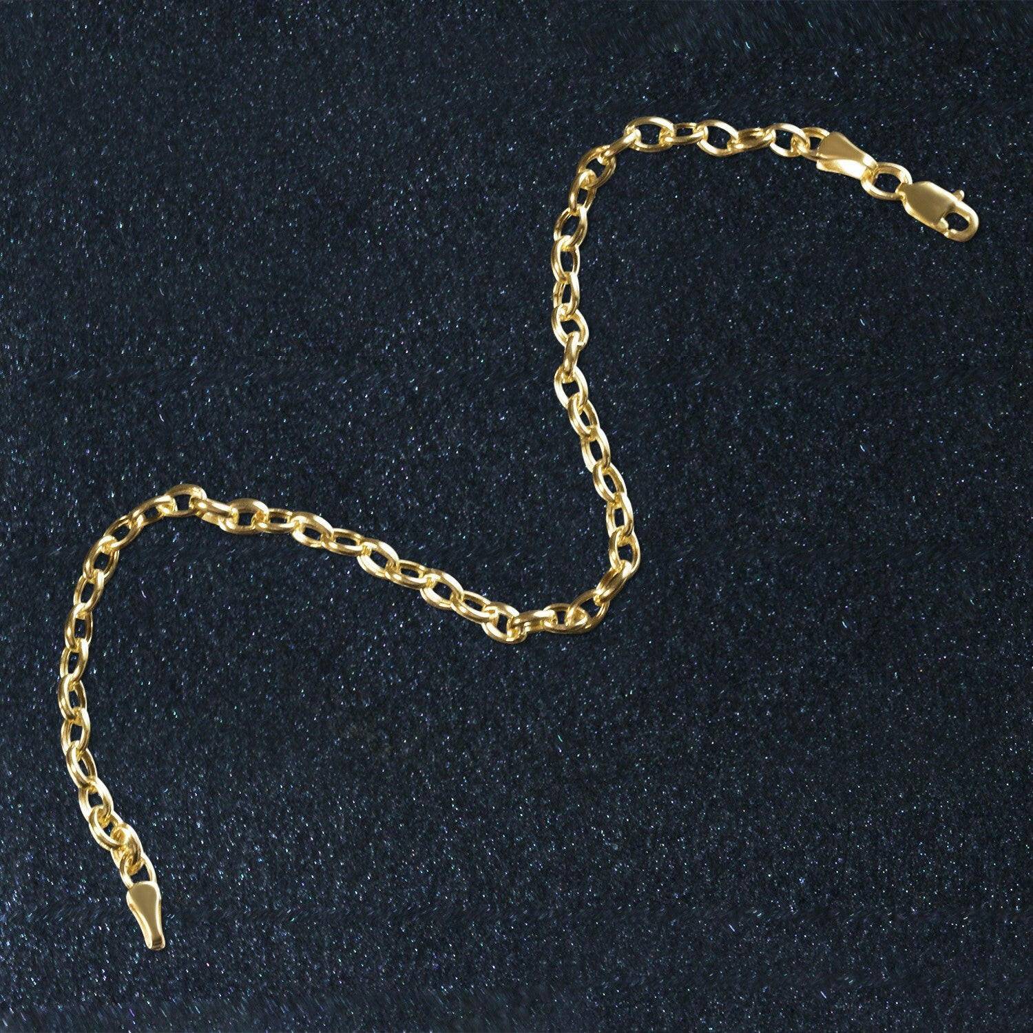 14k Yellow Gold Oval Rolo Bracelet  (3.20 mm) | - Forever in Harmony