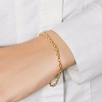 14k Yellow Gold Oval Rolo Bracelet  (3.20 mm) | - Forever in Harmony