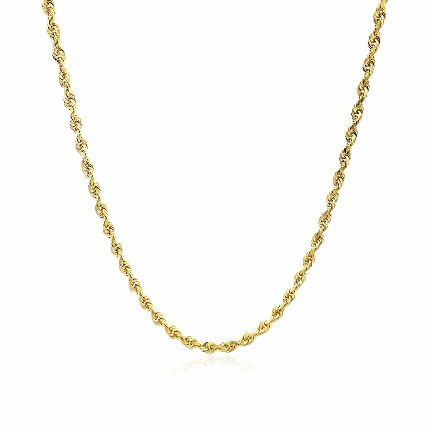 10k Yellow Gold Solid Diamond Cut Rope Chain (2.50 mm) - Forever in Harmony