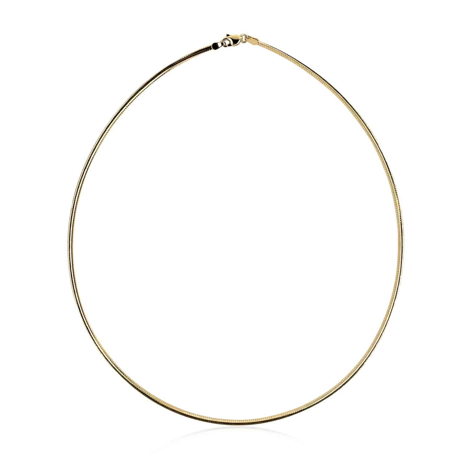 14k Yellow Gold Classic Omega Style Necklace (2.00 mm)