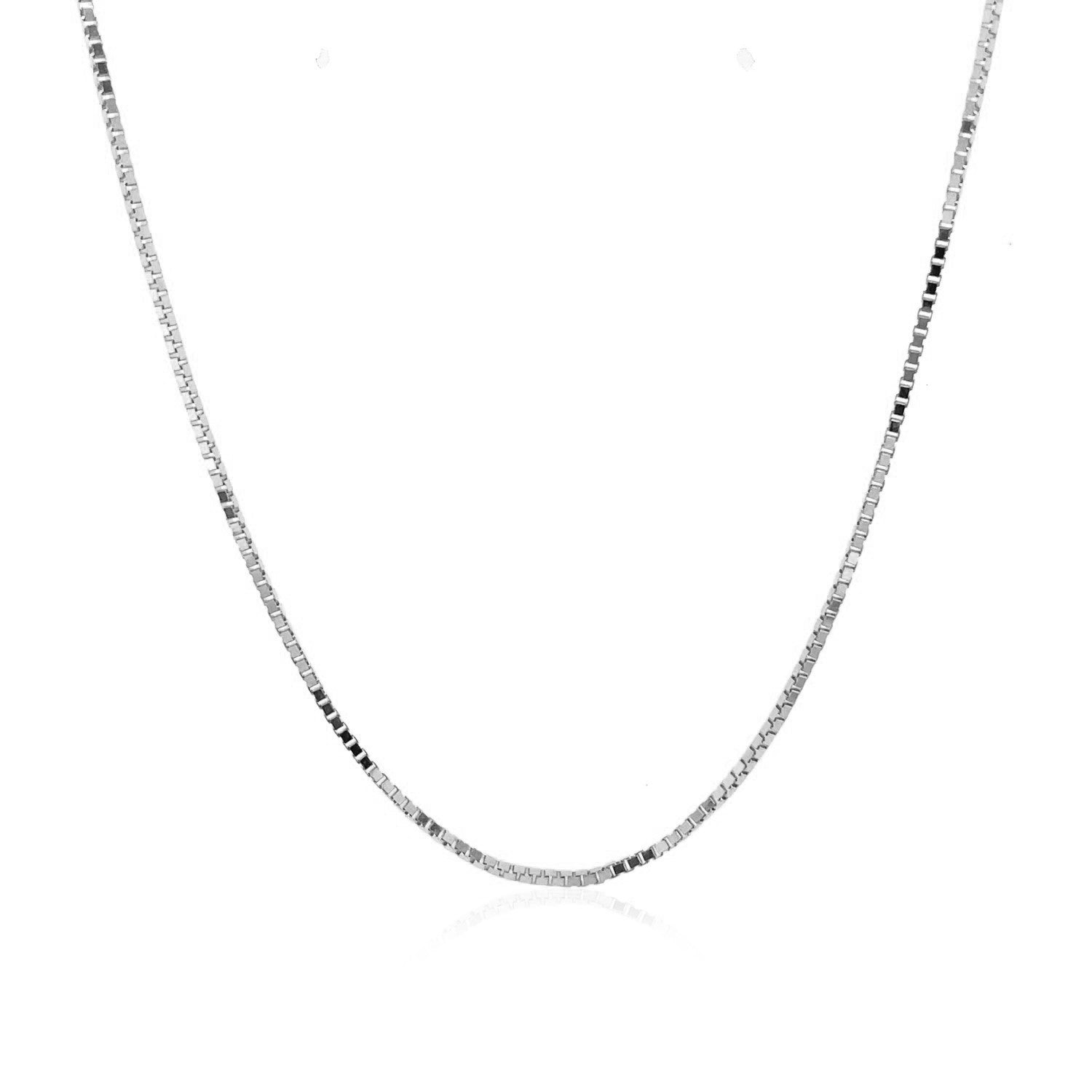 10k White Gold Classic Box Chain (0.94 mm) - Forever in Harmony