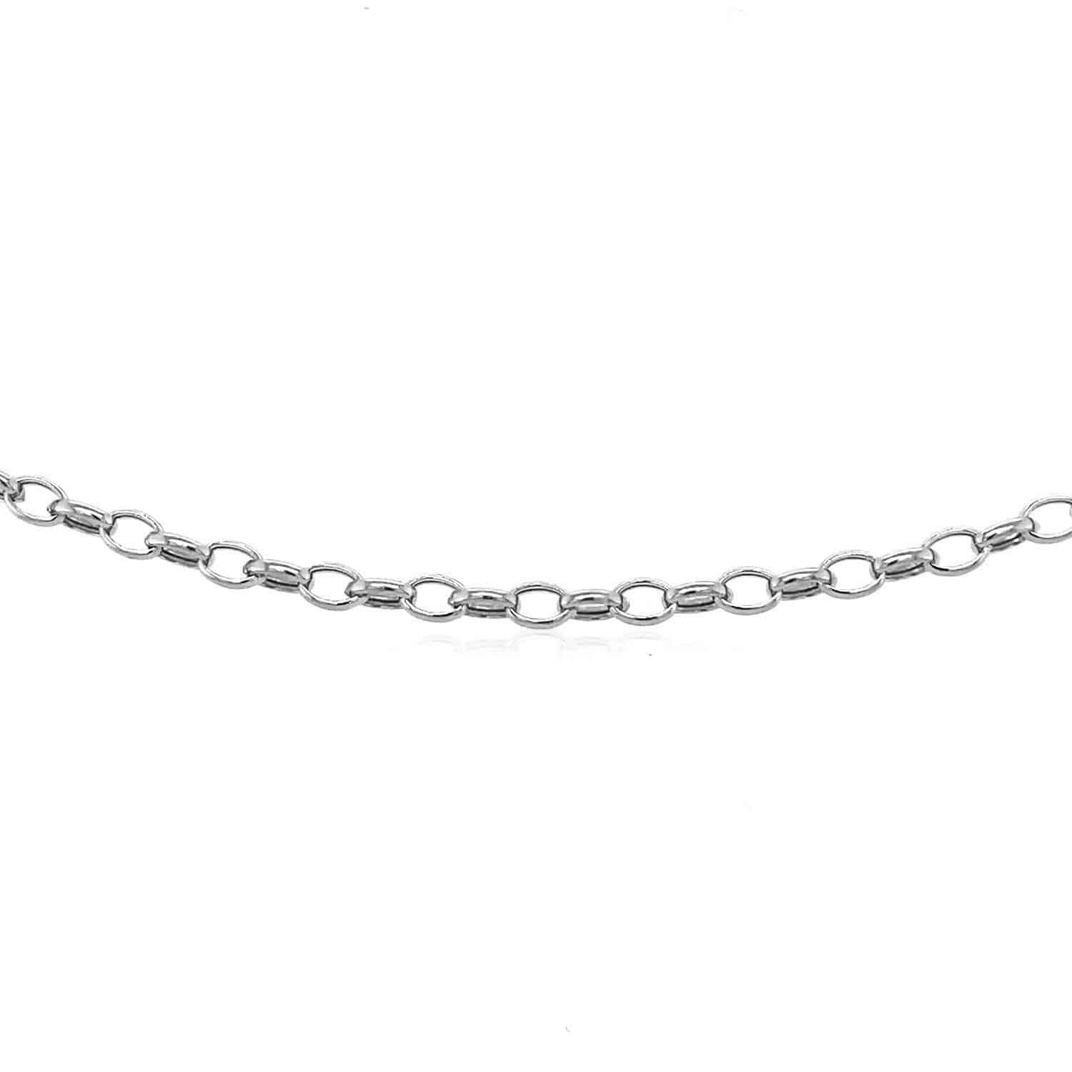 3.2mm 14k White Gold Oval Rolo Chain (3.20 mm) | - Forever in Harmony