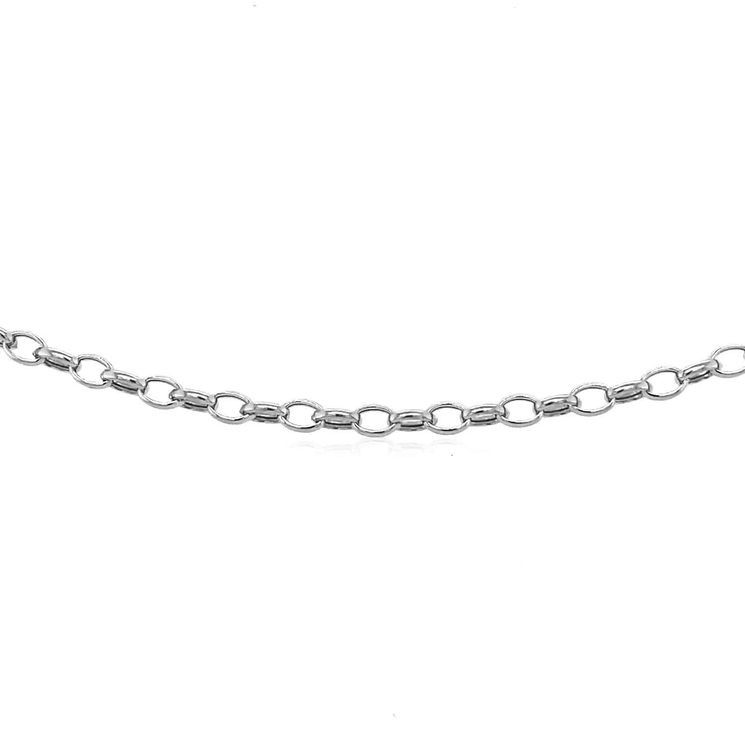 3.2mm 14k White Gold Oval Rolo Chain (3.20 mm) | 18'' - Forever in Harmony