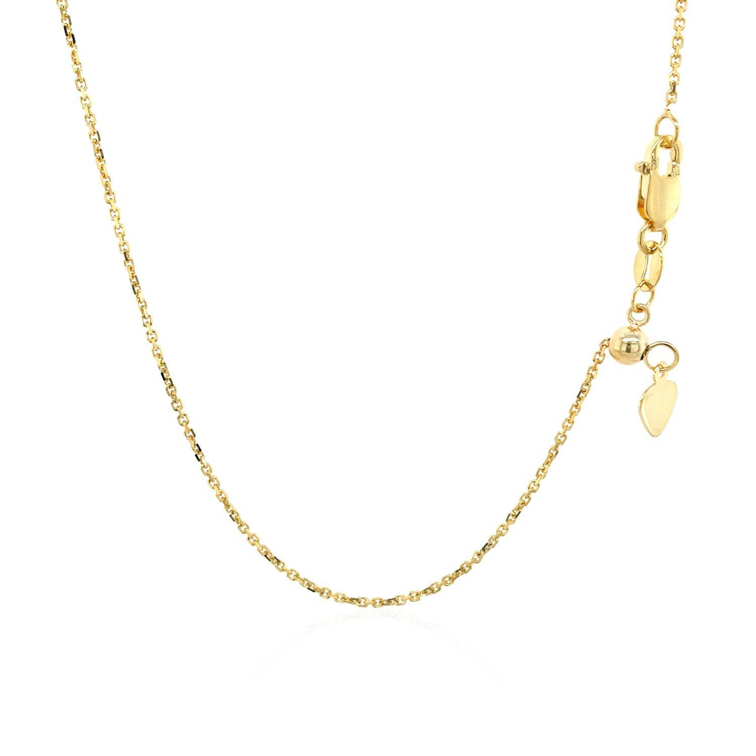 10k Yellow Gold Adjustable Cable Chain (1.10 mm) - Forever in Harmony