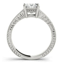 14k White Gold Antique Style Pronged Princess Cut Diamond Engagement Ring (1 1/8 cttw) - Forever in Harmony